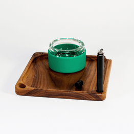 green rolling tray set